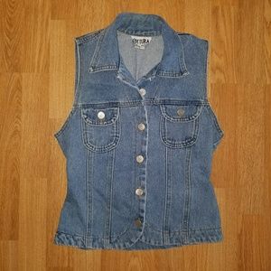 Vintage jean denim vest button up